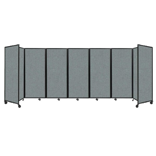 Room Divider 360 Folding Portable Partition 19'6" x 6'10" Sea Green Fabric